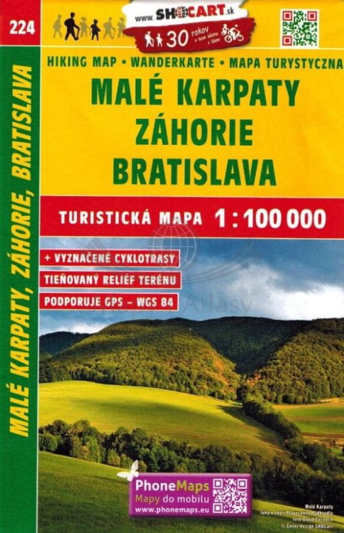 Małe Karpaty, Zagórze, Bratysława / Zahorie, Bratislava. Mapa turystyczna 224 wydawnictwa Shocart. Okładka