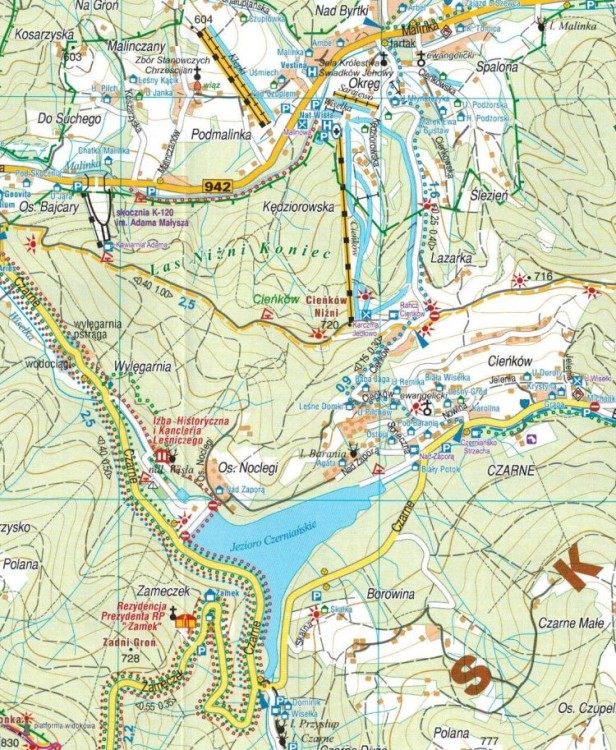 Wisła , Ustroń i okolice 1:20 000. Mapa turystyczna wydawnictwa Galileos. Fragment 1