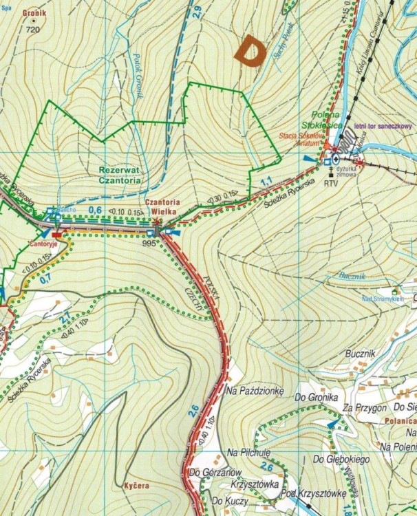 Wisła , Ustroń i okolice 1:20 000. Mapa turystyczna wydawnictwa Galileos. Fragment 2