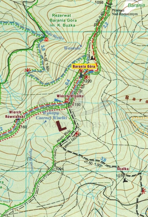 Beskid Śląski. Zestaw 6 map turystycznych wydawnictwa Galileos. Przykładowy fragment 2