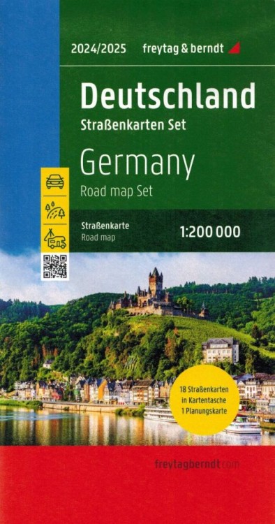 Niemcy 1:200 000. Zestaw map samochodowo-turystycznych w etui wydawnictwa Freytag & Berndt. Okładka zestawu