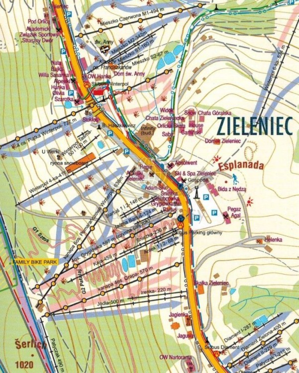 Duszniki-Zdrój 1:10 000. Mapa / Plan miasta wydawnictwa Galileos. Fragment 2