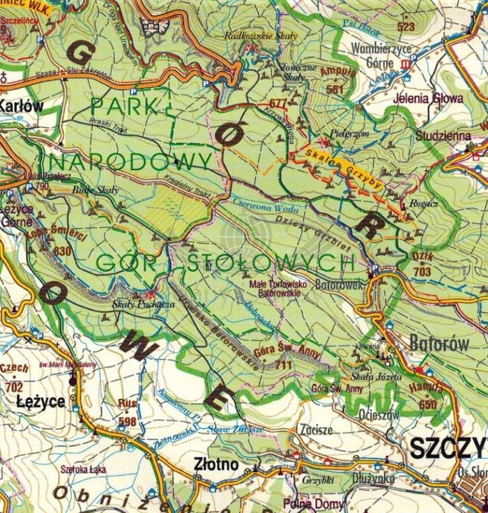 Duszniki-Zdrój 1:10 000. Mapa / Plan miasta wydawnictwa Galileos. Mapa okolic - fragment