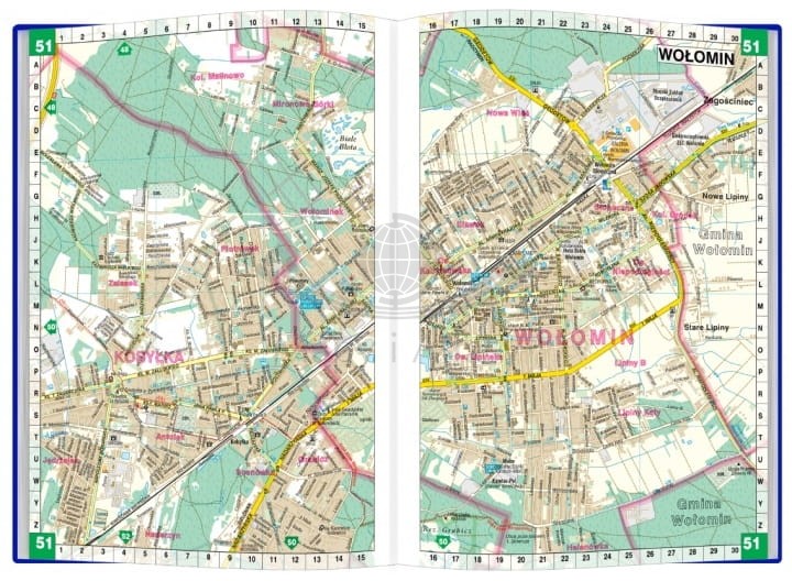 Warszawa i okolice. 59 miejscowości podwarszawskich. Atlas samochodowy wydawnictwa Demart. Przykładowe strony 3