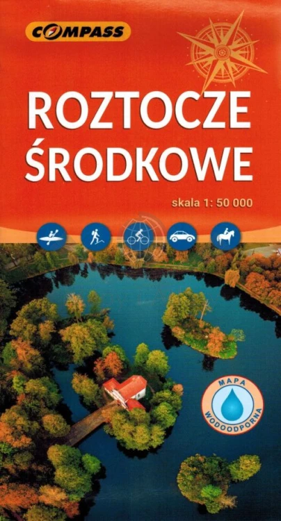 Roztocze Środkowe 1:50 000. Laminowana mapa turystyczna wydawnictwa Compass. Okładka