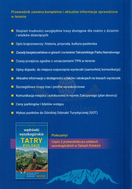 Tatry Polskie Wędrówki wysokogórskie Przewodnik  Compass okładka tył