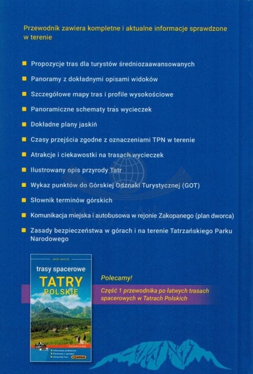 Tatry Polskie. Trasy spacerowe. Przewodnik wydawnictwa Compass. Okładka tył