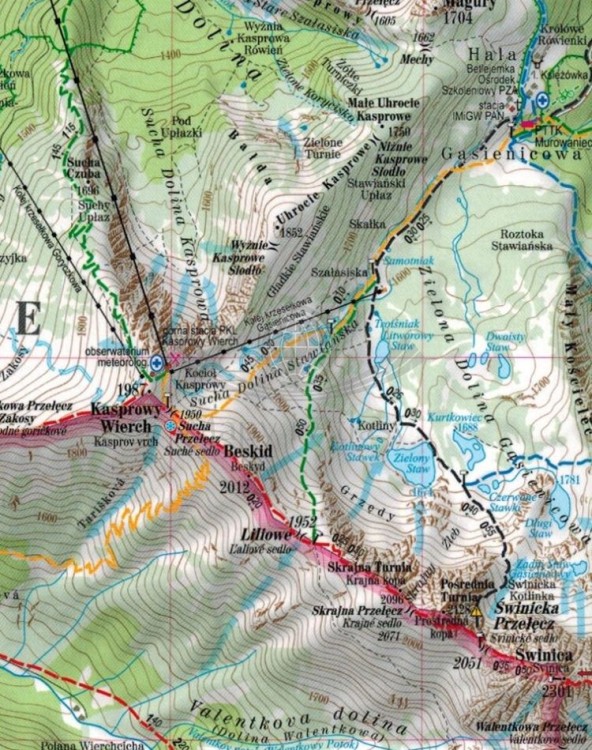 Tatry Zachodnie Polskie i Słowackie 1:30 000. Laminowana mapa turystyczna wydawnictwa ExpressMap. Fragment 2