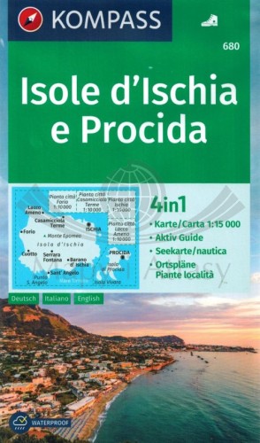 Wyspa Ischia i Procida. Laminowana mapa turystyczna 680 wydawnictwa Kompass. Okładka