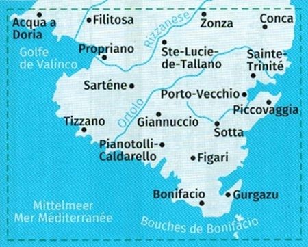 Korsyka, część południowa. Zestaw trzech map turystycznych 2251 Wydawnictwa Kompass. Mapa 2 - Zasięg