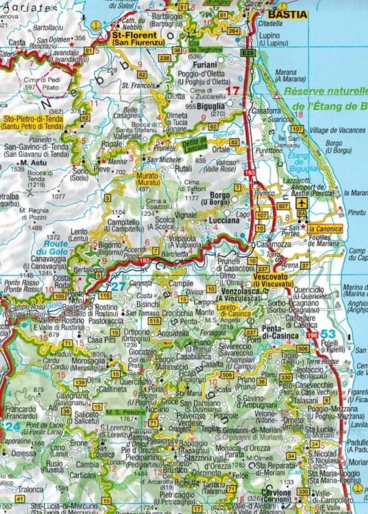 Korsyka, część południowa. Zestaw trzech map turystycznych 2251 Wydawnictwa Kompass. Mapa 3 - Fragment