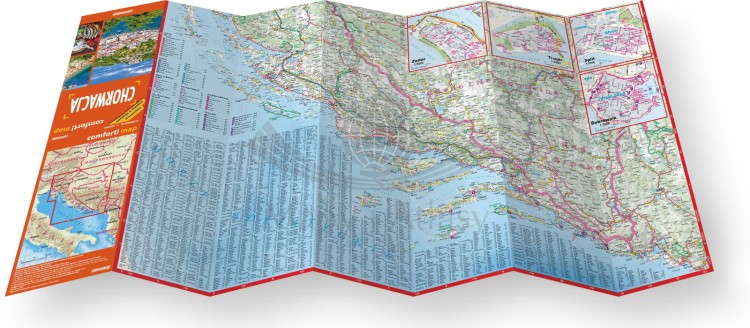 Chorwacja. Przewodnik light + laminowana mapa wydawnictwa ExpressMap. Rozłożona mapa