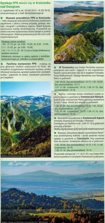 Pieniny 1:25 000. Mapa turystyczna wydawnictwa Compass. Informator - fragment