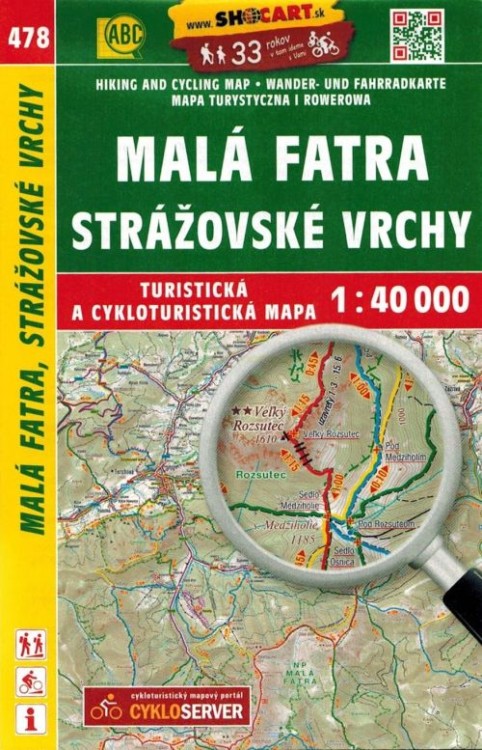 Mała Fatra i Góry Strażowskie. Mapa turystyczna 478 wydawnictwa Shocart. Okładka
