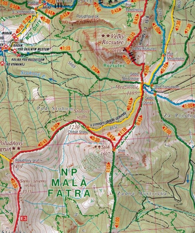 Mała Fatra i Góry Strażowskie. Mapa turystyczna 478 wydawnictwa Shocart. Fragment 1
