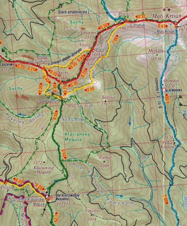 Mała Fatra i Góry Strażowskie. Mapa turystyczna 478 wydawnictwa Shocart. Fragment 2