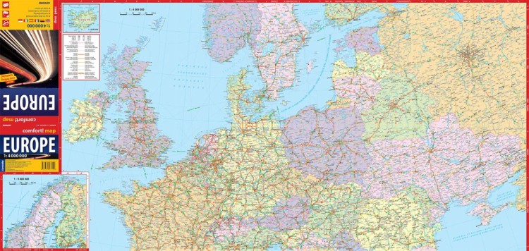 Europa 1:4 000 000. Laminowana mapa samochodowa wydawnictwa ExpressMap. Pierwsza strona