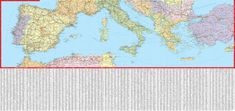 Europa 1:4 000 000. Laminowana mapa samochodowa wydawnictwa ExpressMap. Druga strona