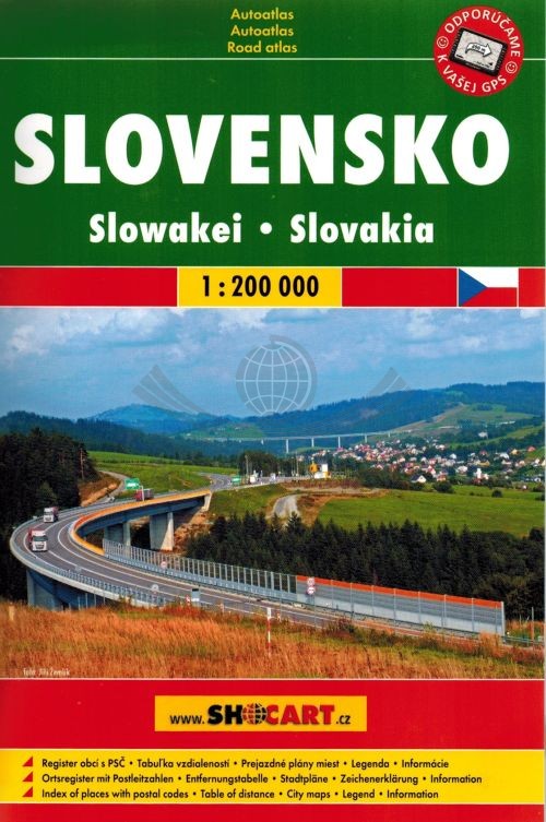 Słowacja 1:200 000. Atlas samochodowy. Shocart