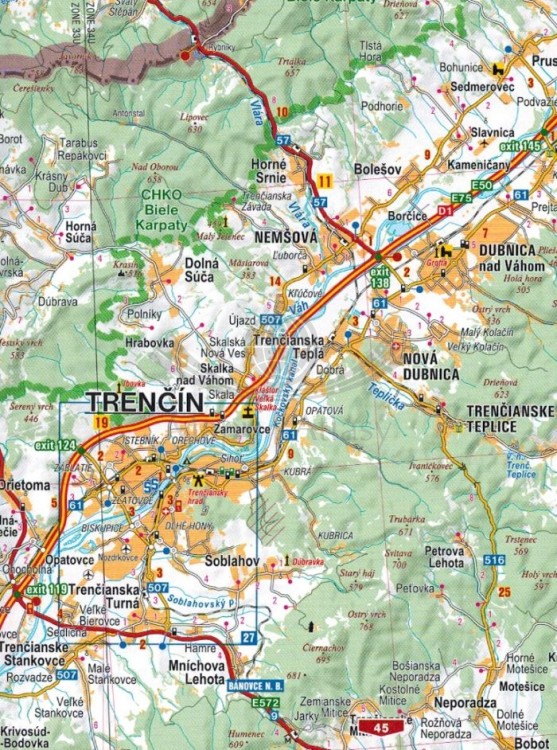 Słowacja,1:200 000 atlas samochodowy wydawnictwa Shocart. Fragment 1