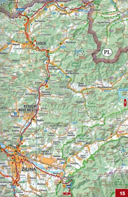 Słowacja,1:200 000 atlas samochodowy wydawnictwa Shocart. Fragment 2