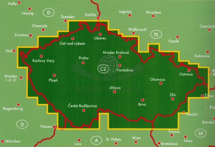 Czechy Atlas samochodowy wydawnictwa Shocart. Zasięg