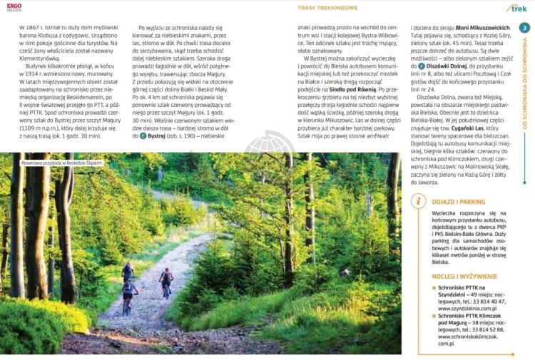 Beskid Śląski, Żywiecki i Mały. Przewodnik trek&travel wydawnictwa Bezdroża. Przykładowa strona 2