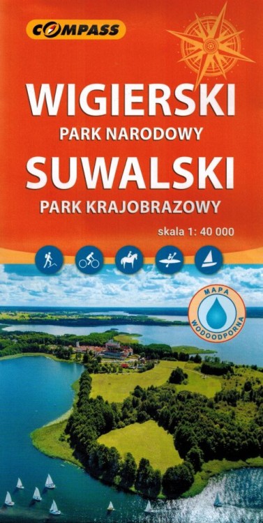 Wigierski Park Narodowy i Suwalski Park Krajobrazowy. Laminowana mapa turystyczna wydawnictwa Compass. Okładka