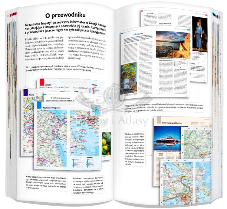 Grecja Kontynentalna 3 w 1. Przewodnik, atlas i laminowana mapa samochodowo-turystyczna wydawnictwa ExpressMap. Przykładowe strony 1