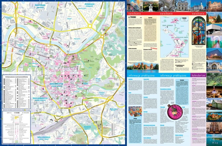 Wilno i troki 2 w 1. Laminowana mapa turystyczna + Miniprzewodnik wydawnictwa ExpressMap. Druga strona