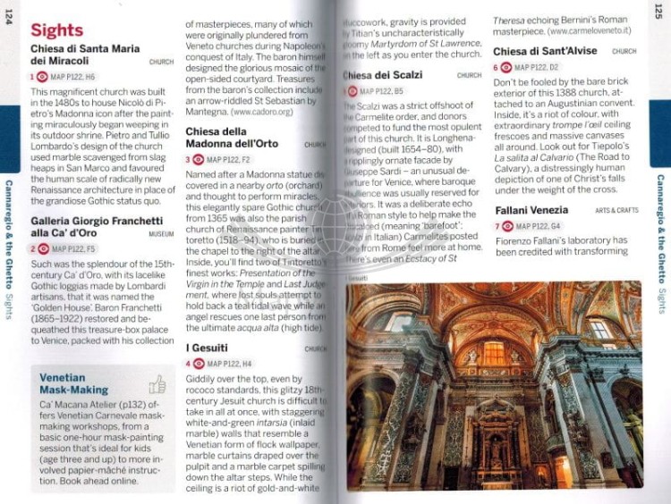 Wenecja. Przewodnik Pocket z mapą wydawnictwa Lonely Planet. Przykładowe strony  2