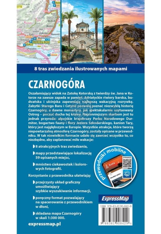 Czarnogóra. Przewodnik light + laminowana mapa wydawnictwa ExpressMap. Okładka tył