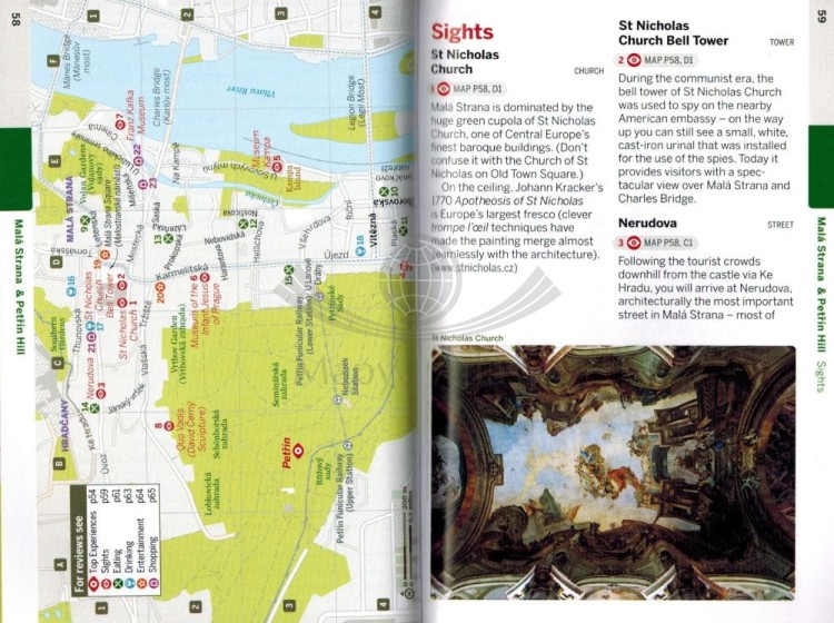 Praga / Prague. Przewodnik Pocket z mapą wydawnictwa Lonely Planet. Przykładowe strony 1