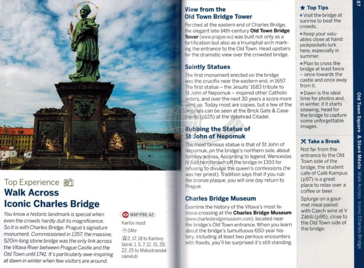 Praga / Prague. Przewodnik Pocket z mapą wydawnictwa Lonely Planet. Przykładowe strony 2