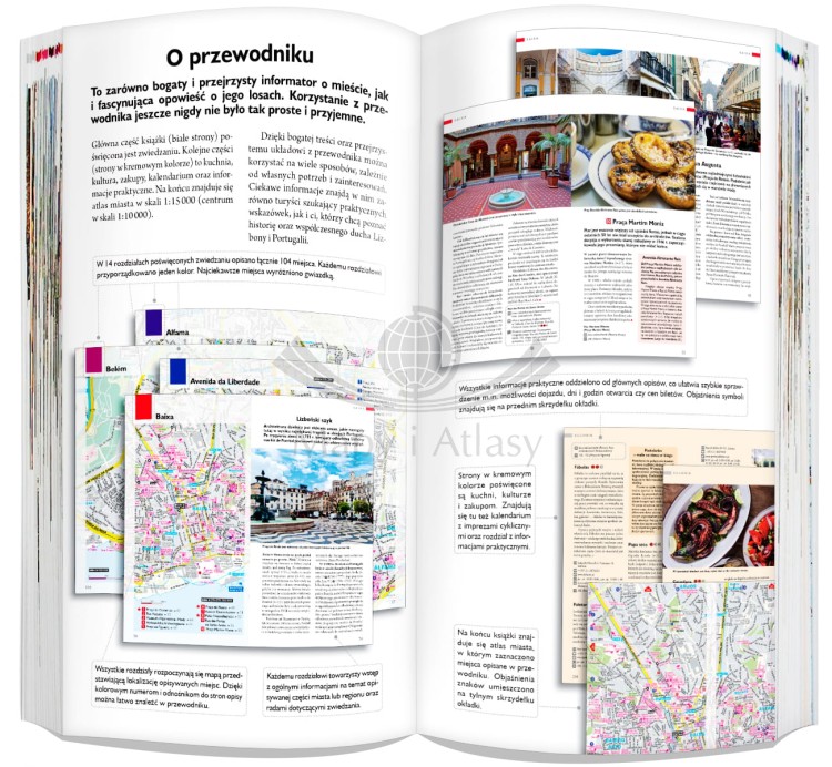 Lizbona i Środkowa Portugalia 3 w 1. Przewodnik, atlas, laminowana mapa wydawnictwa ExpressMap. Przykładowe strony 1