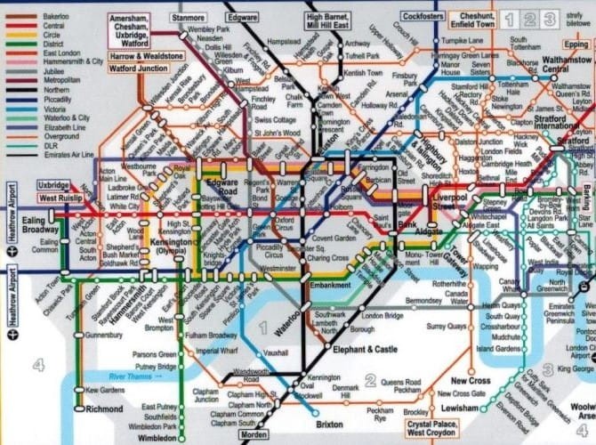 Londyn. Laminowana mapa / Plan miasta + Miniprzewodnik wydawnictwa ExpressMap. Schemat komunikacji miejskiej