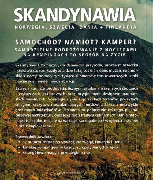 Skandynawia na czterech kółkach. Przewodnik wydawnictwa Pascal. Okładka- tył