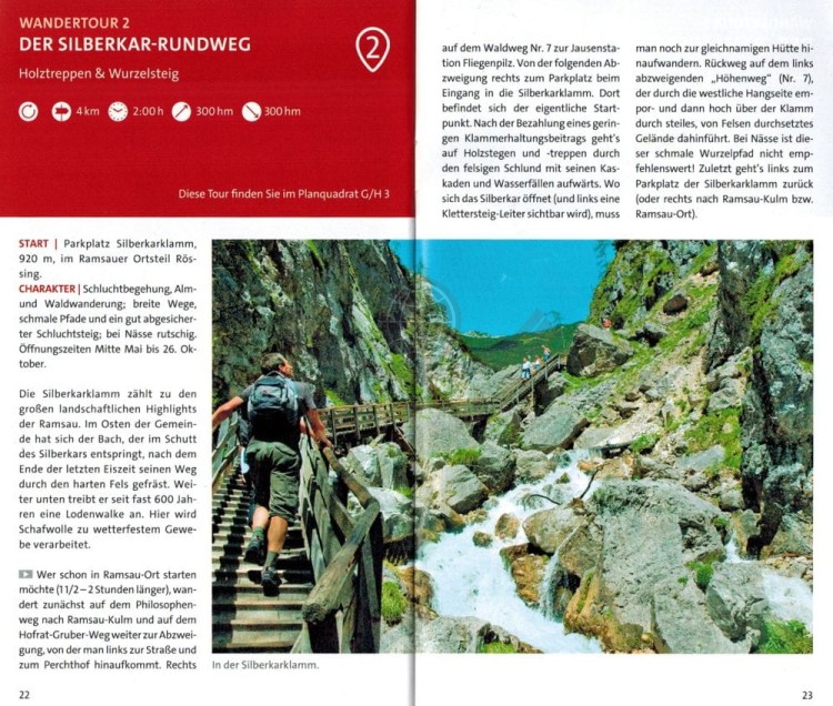Der Dachstein, Filzmoos,Ramsau. Wodooporna mapa turystyczna 031 wydawnictwa Kompass. Informator - przykładowe strony 2
