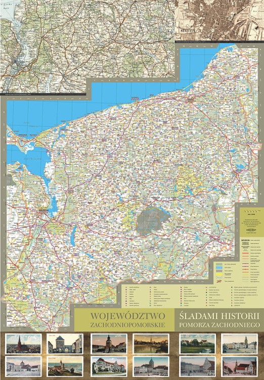 Śladami historii Pomorza Zachodniego 1:285 000. Mapa turystyczna wydania EKO-MAP. Pierwsza strona
