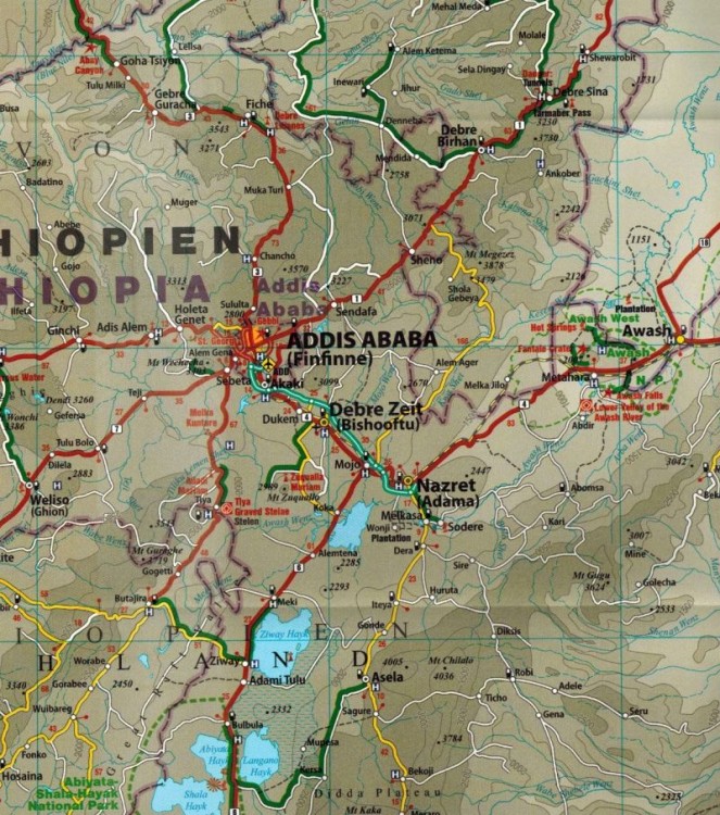 Etiopia, Somalia, Erytrea, Dżibuti 1:1 800 000. Wodoodporna mapa samochodowa wydawnictwa Reise Know - How. Fragment 1