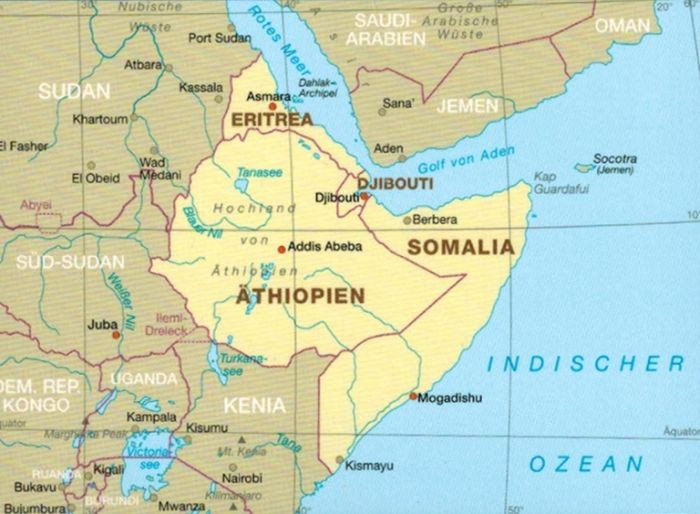 Etiopia, Somalia, Erytrea, Dżibuti 1:1 800 000. Wodoodporna mapa samochodowa wydawnictwa Reise Know - How. Zasięg