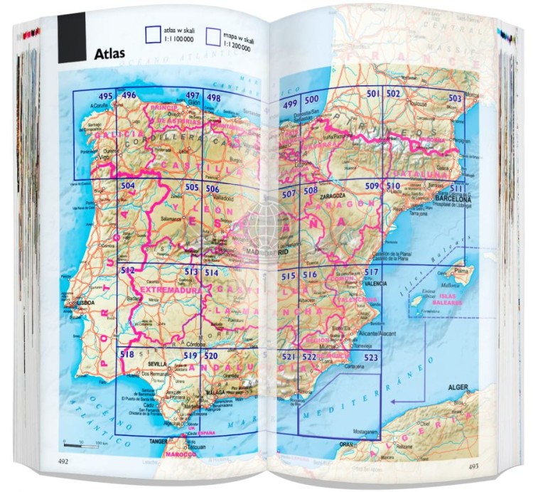 Hiszpania 3 w 1. Przewodnik, atlas, mapa wydawnictwa ExpressMap. Skorowidz