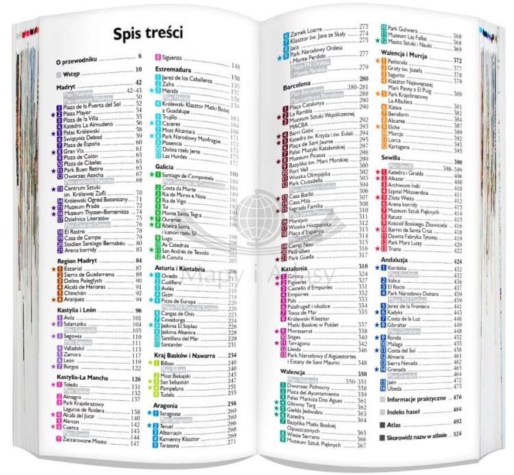 Hiszpania 3 w 1. Przewodnik, atlas, mapa wydawnictwa ExpressMap. Spis treści