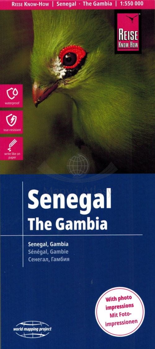 Senegal i Gambia 1:550 000. Wodoodporna mapa samochodowa. Reise Know-How