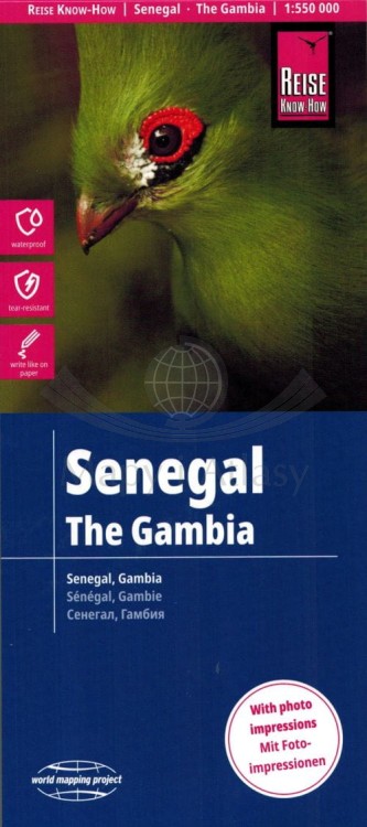 Senegal i Gambia. Wodoodporna mapa samochodowa. wydawnictwa Reise Know - How. Okładka