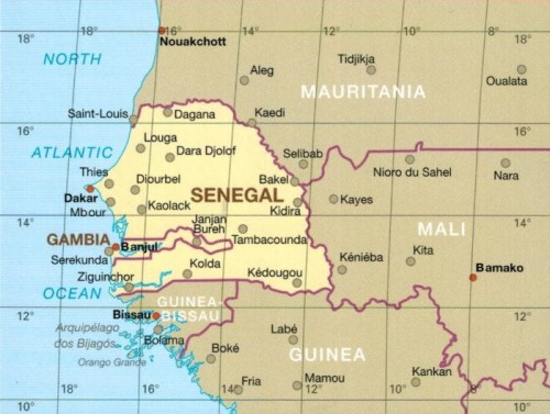 Senegal i Gambia. Wodoodporna mapa samochodowa. wydawnictwa Reise Know - How. Zasięg