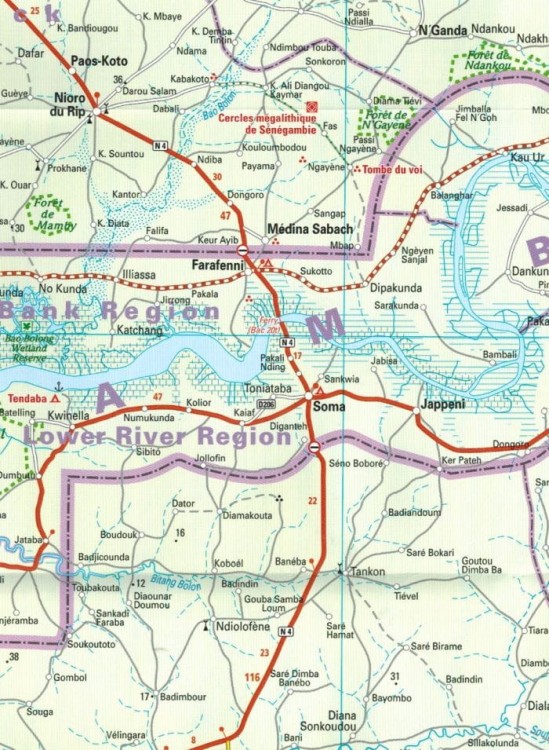 Senegal i Gambia. Wodoodporna mapa samochodowa. wydawnictwa Reise Know - How. Fragment 2