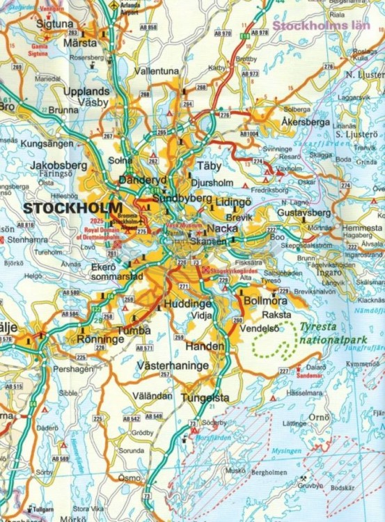 Szwecja południowa 1:500 000. Wodoodporna mapa samochodowo-turystyczna wydawnictwa Know-How. Fragment 1