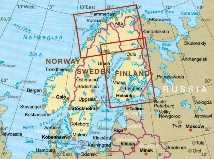 Finlandia i Północna Skandynawia 1:875 000. Wodoodporna mapa samochodowo-turystyczna wydawnictwa Reise Know-How. Zasięg