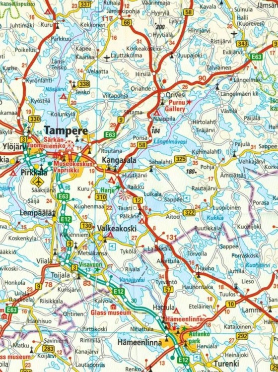 Finlandia i Północna Skandynawia 1:875 000. Wodoodporna mapa samochodowo-turystyczna wydawnictwa Reise Know-How.  Fragment 2